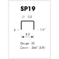 9,30mm / D=0,50mm - Spony SP19 ( BOSTITCH SP19, BOSTITCH SP 19)
